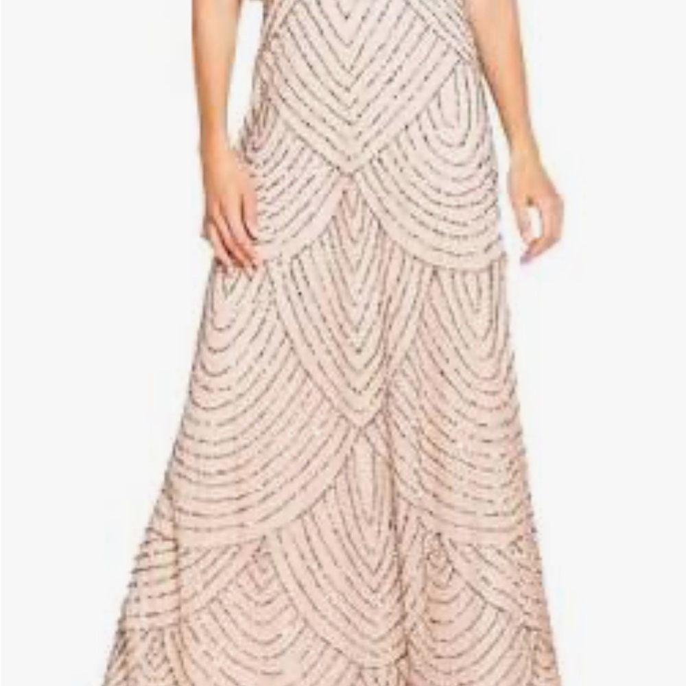 ADRIANNA PAPELL Beaded Blouson Gown
